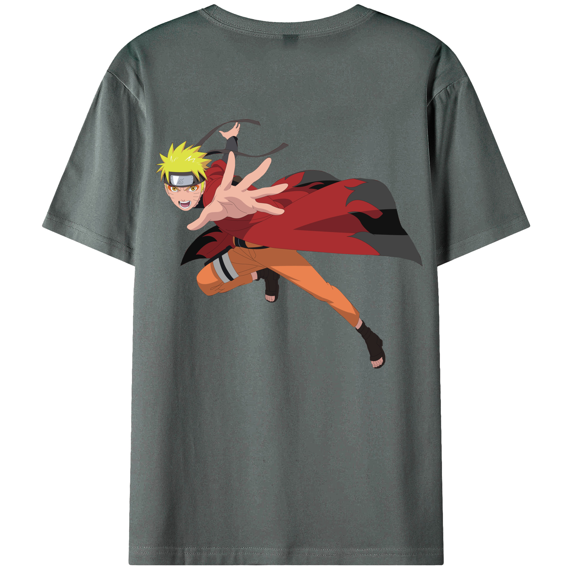 （画像用） NARUTO -ナルト- うずまき ナルト Uzumaki Naruto 綿100％ メンズ半袖Tシャツ（バックプリント） 通気性